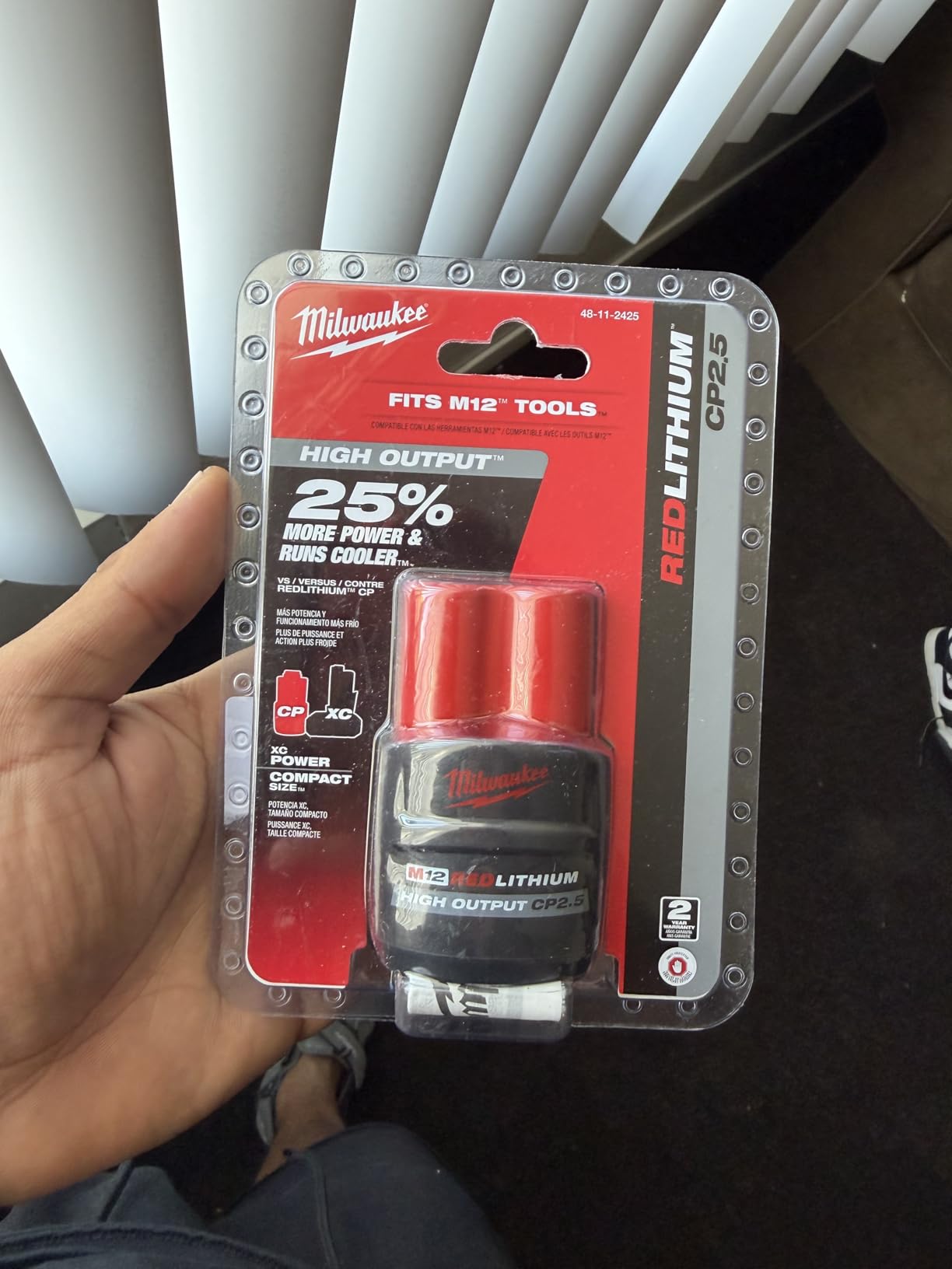 Milwaukee 48-11-2425 M12 REDLITHIUM HIGH Output CP 2.5Ah Battery customer photo 2