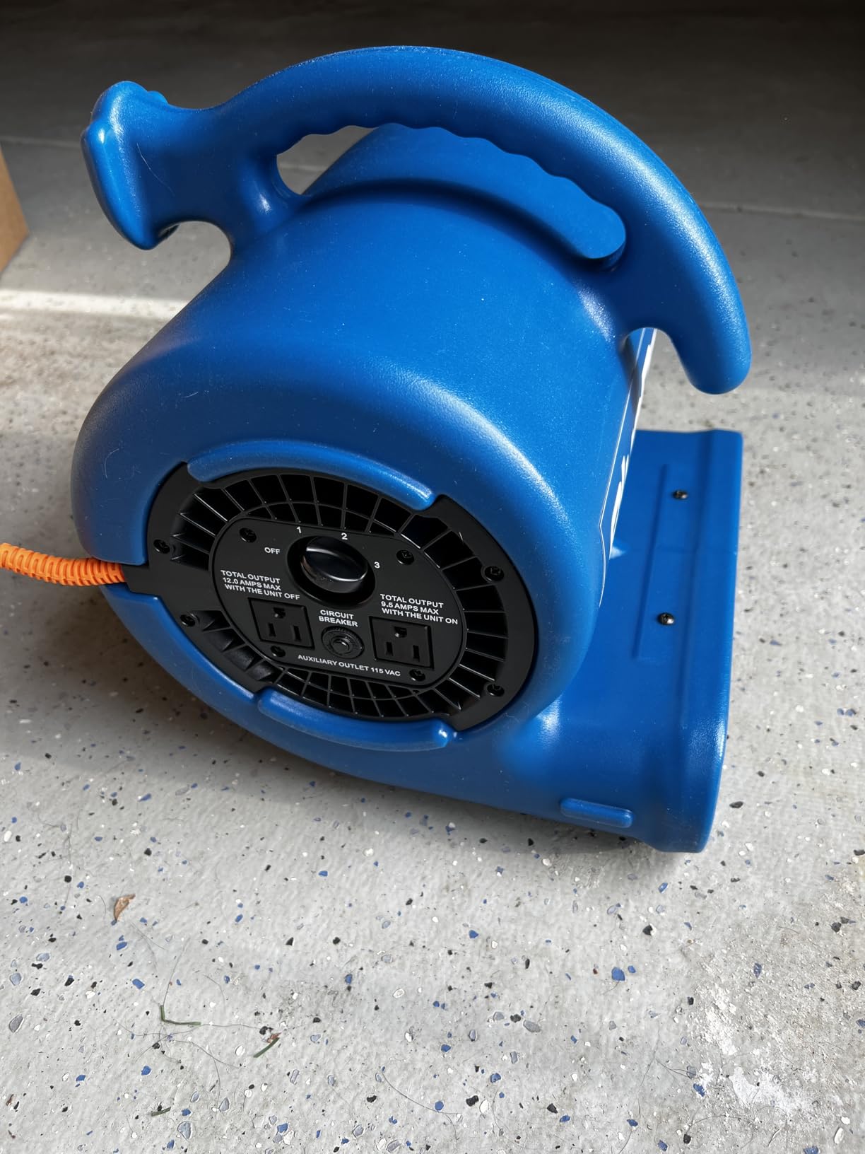 BlueDri Max Storm 25 1/4 HP, 900 CFM Air Mover Blower Fan for Water Damage Restoration Carpet Dryer Floor Home and Plumbing Use, Blue, BD-MS25, Large customer photo 2