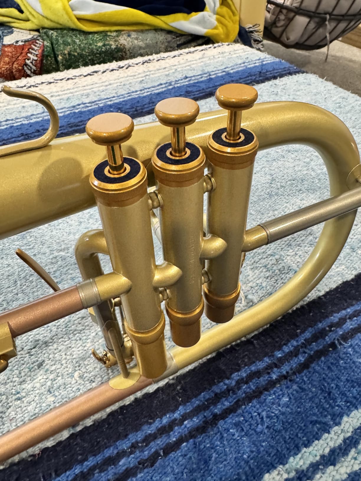 SFH-8336 flugelhorn with 3rd valve trigger rose brass leadpipe nickel silver outer slides yellow brass Bell Lacquer finish customer photo 1