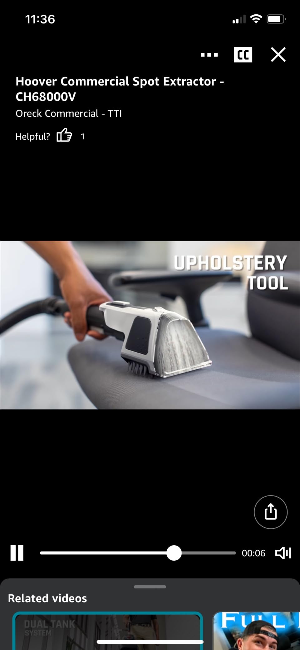 Hoover Commercial PowerScrub XL Spot Extractor, Carpet Cleaner Machine, Upright Shampooer, Commercial Grade Stain Remover, Powerful Deep Cleaner with Heated Drying, CH68000V, Black customer photo 1