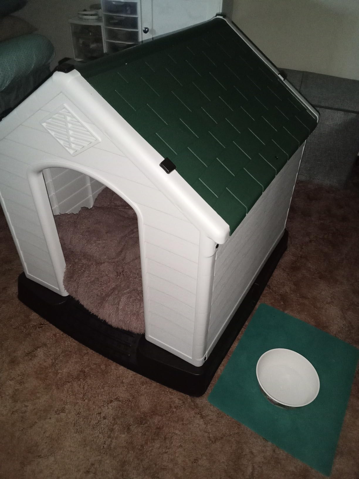 YITAHOME Plastic Dog House, Waterproof Indoor Outdoor Doghouse for Large or Small Dog, with Air Vents and Elevated Floor, Easy Assemble and Clean customer photo 1