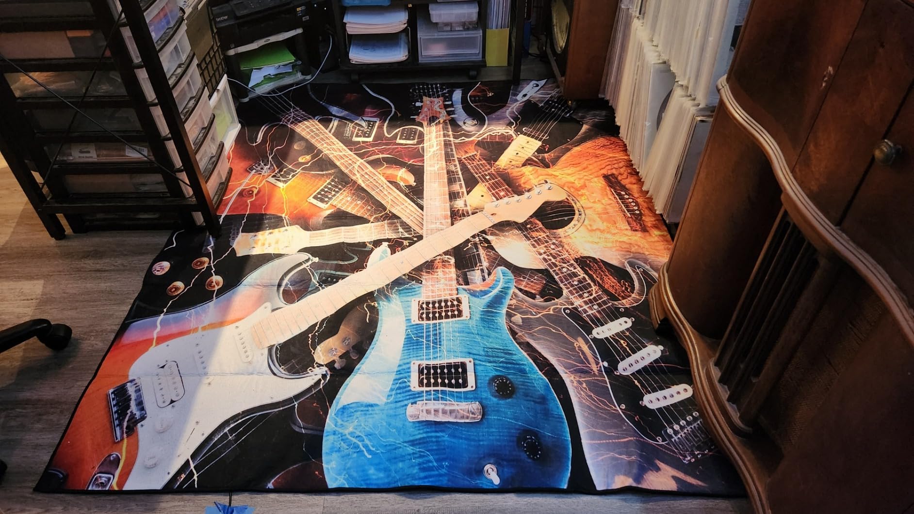 Large Area Rug Carpet Floor Washable Mats Rugs 5'x6' for Living Room Bedroom Home Decor Guitar Music Musical Instruments customer photo 2