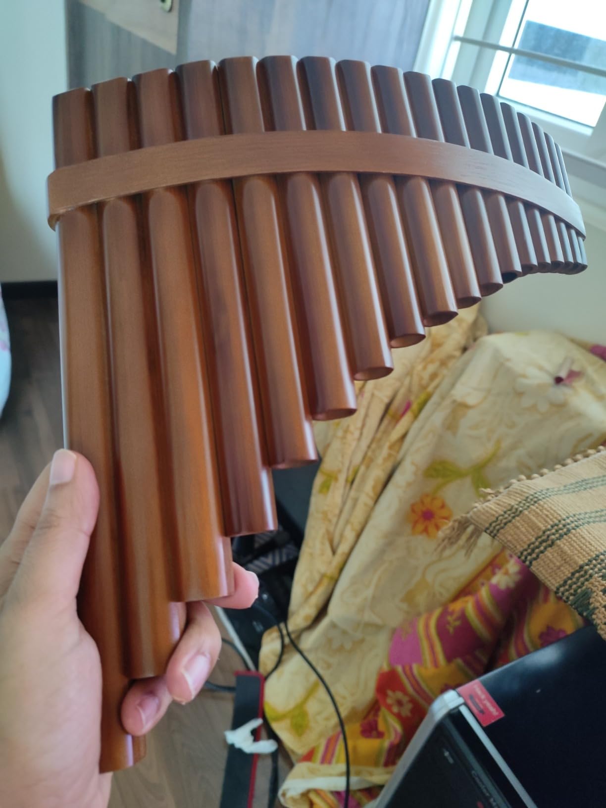 18 Pipes Pan Flute F Key Chinese Traditional Musical Instrument Brown Panpipe (18 right hand) customer photo 1