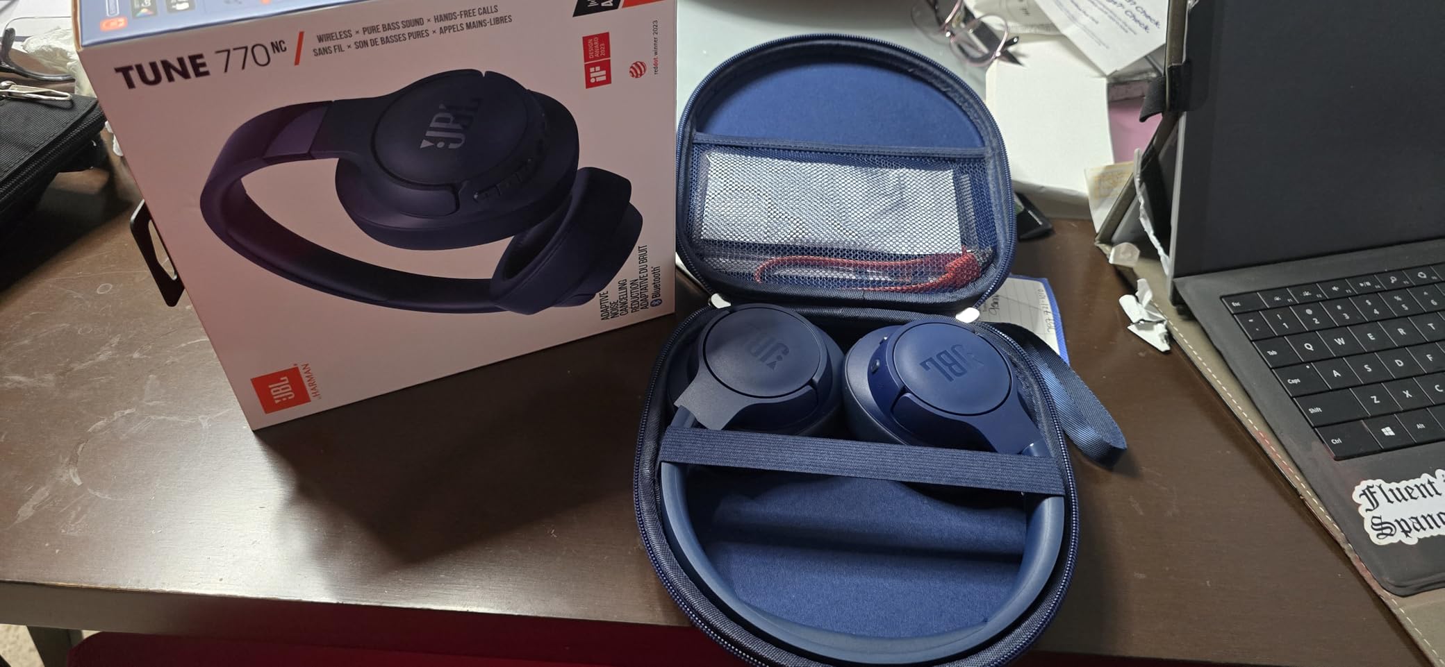 JBL Tune 770NC - Adaptive Noise Cancelling with Smart Ambient Wireless Over-Ear Headphones, Bluetooth 5.3, Up to 70H Battery Life with Speed Charge, Lightweight, Comfortable & Foldable Design (White) customer photo 1