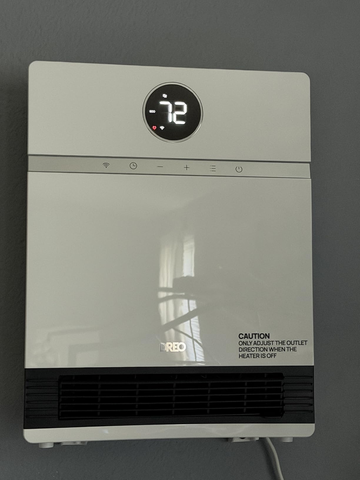 DREO Smart Wall Heater, IP24 Electric PTC Space Heaters for Indoor Use, 30 Oscillation, Adjustable Thermostat, Remote Control, Works with Alexa, 24H Timer, Easy-mounted for Office, Bedroom, Home customer photo 2