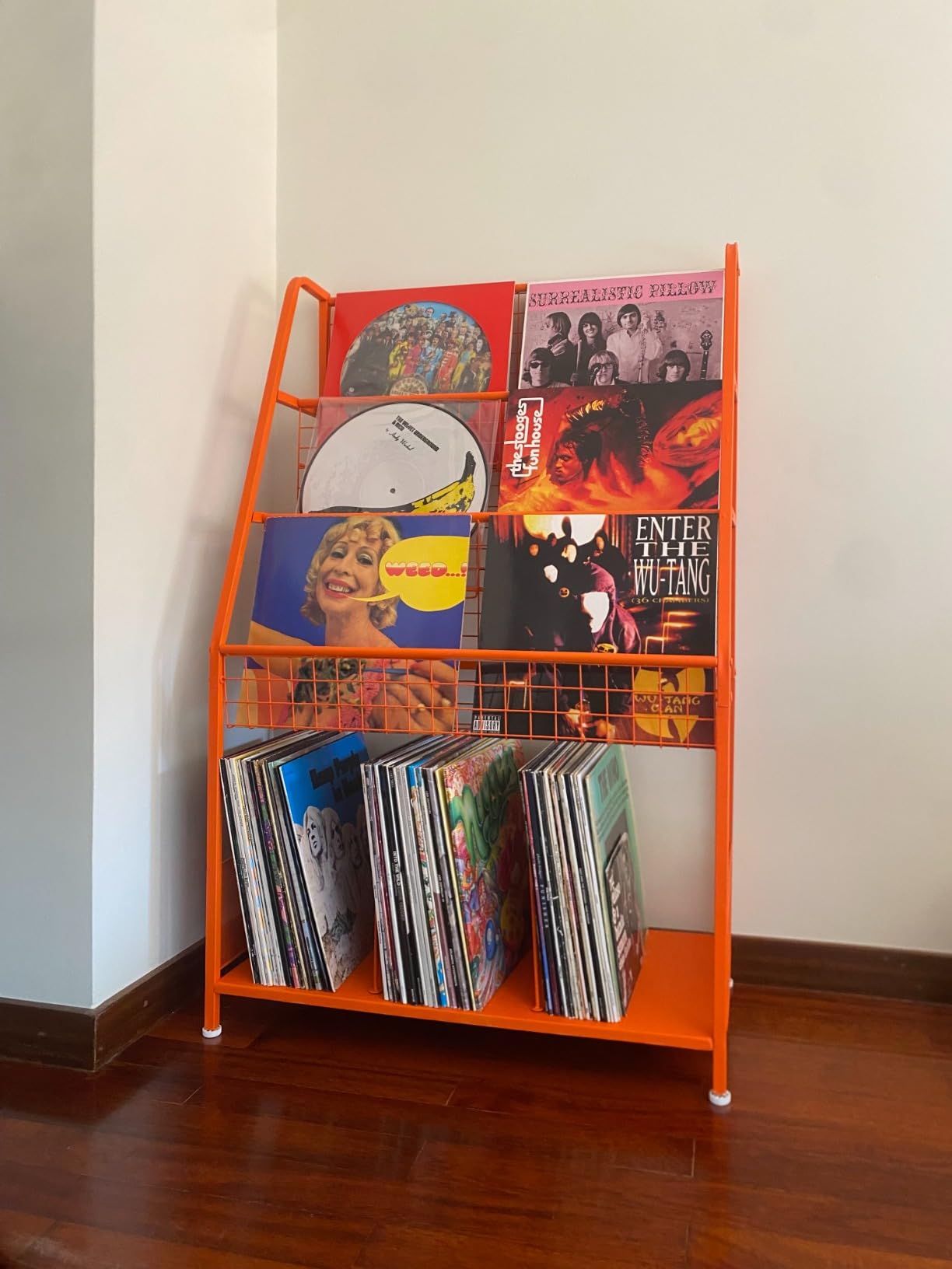 Cottage Charm 5-Tier Vinyl Record Storage Stand Holder with Record Display Shelf, Large Capacity Vinyl Organizer, 150-280 Albums Storage Metal Record Rack for LP, CD, DVD, Magazine, Books customer photo 2