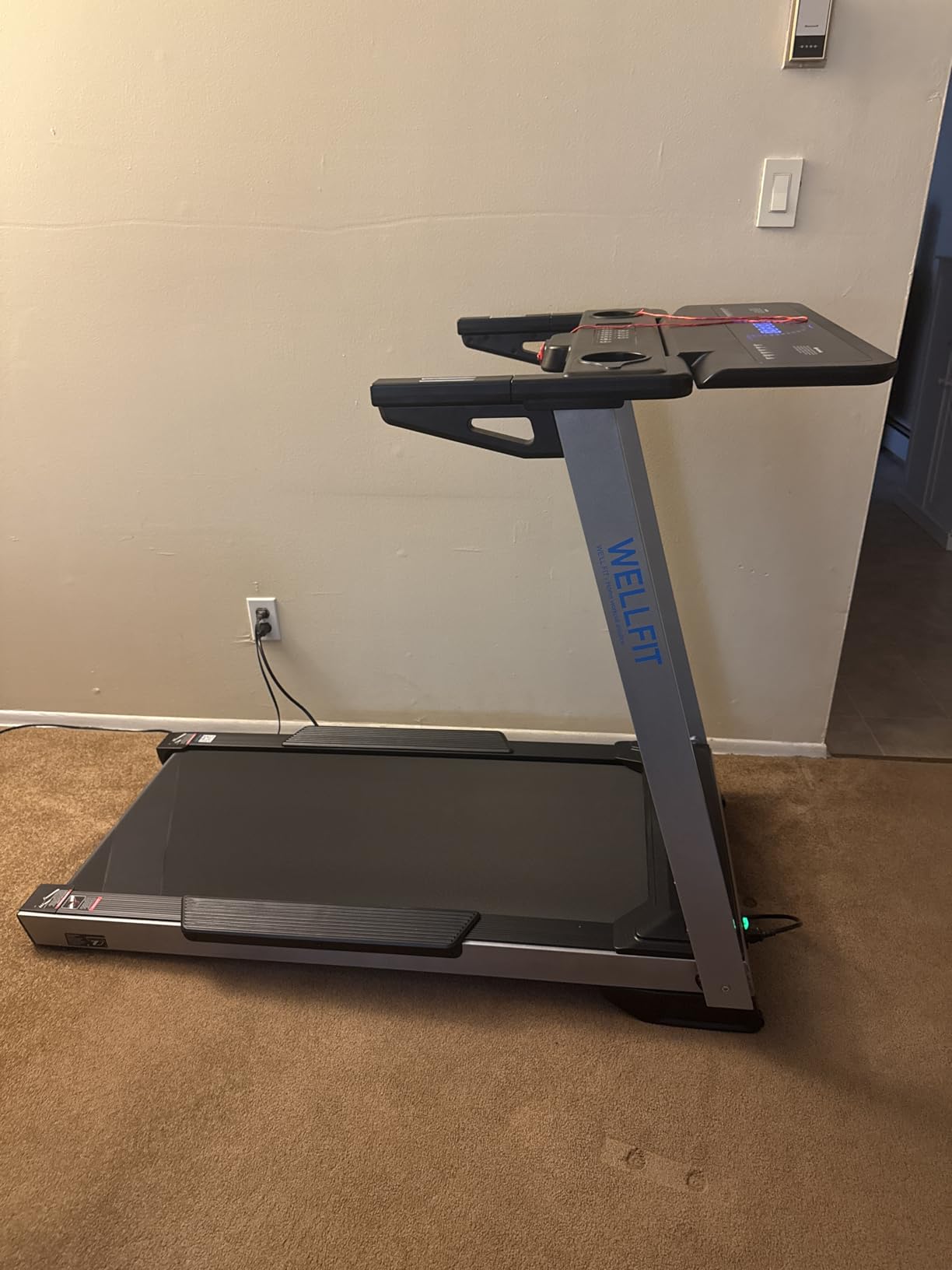 WELLFIT Home Treadmill, 2 Level Incline Heavy Duty Treadmill with Pulse Sensor, 4.0 HP, 10 MPH, 450 lbs Capacity, 20'' x 45'' Running Area Treadmills with Bluetooth Player & LED Display customer photo 2
