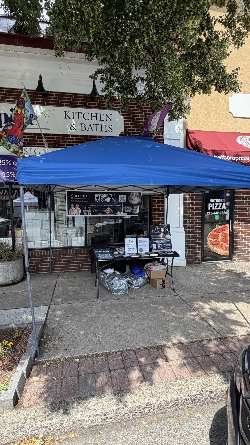PHI VILLA 10x10 Pop Up Canopy Tent - One Push Setup, Instant Shade Tent with Vented Roof for Beach & Events - Includes Storage Bag, Sandbags, Stakes & Ropes (Blue) customer photo 1