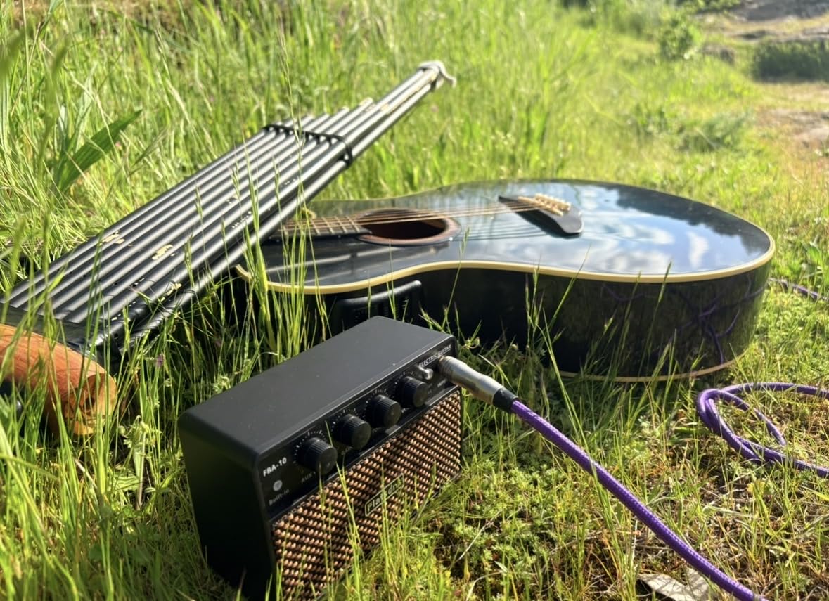 Flatsons FBA-10 Guitar Amp, 10W Mini Electric Guitar Amplifier with Clean/Drive Channel, 6H Working, USB-C Rechargeable, 3.5mm Headphone/AUX Jack, Wireless Portable Amp for Indoor Practice, Traveling customer photo 2