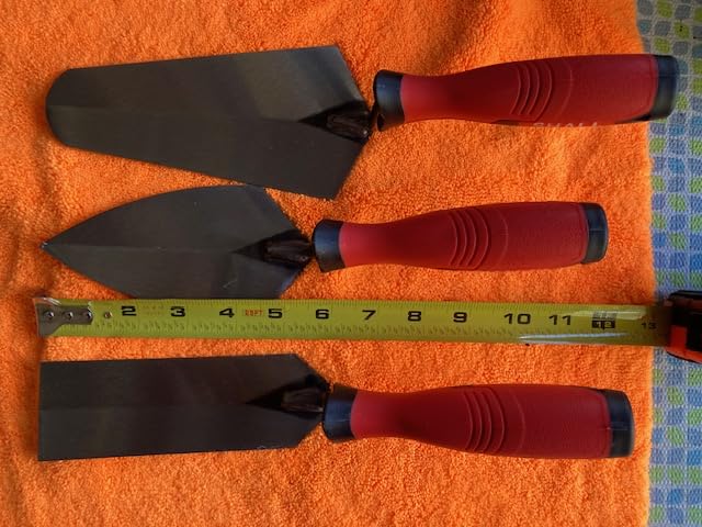 SHALL 3-Piece Masonry Tools Set, 6'' Margin Trowel, 5.5'' Pointing and 7'' Gauging Trowel with Soft Grip Handle, Bricklaying Hand Tool for Concrete, Cement, Plaster, Tile Construction Projects customer photo 2