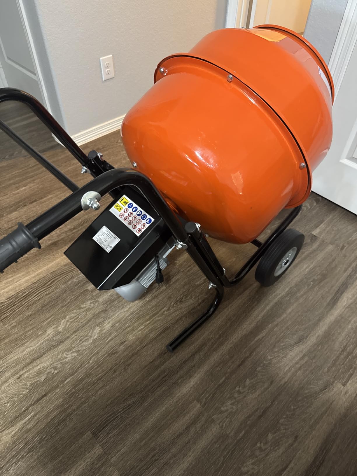 SPECRAFT Electric Cement Mixer, 4.9 Cu.Ft Portable Concrete Mixer | Durable Mixing Drum Wheelbarrow Design 375W 110V Motor Mortar Stucco Feed Residential Construction Farm Garden Use customer photo 2