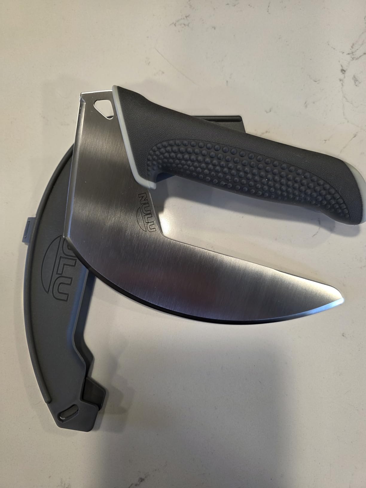 NULU Ergonomic Kitchen Knife for Arthritis & Weak Hands - Adaptive Multi-Grip, Low Strain, Chef's Knife with Sheath customer photo 1
