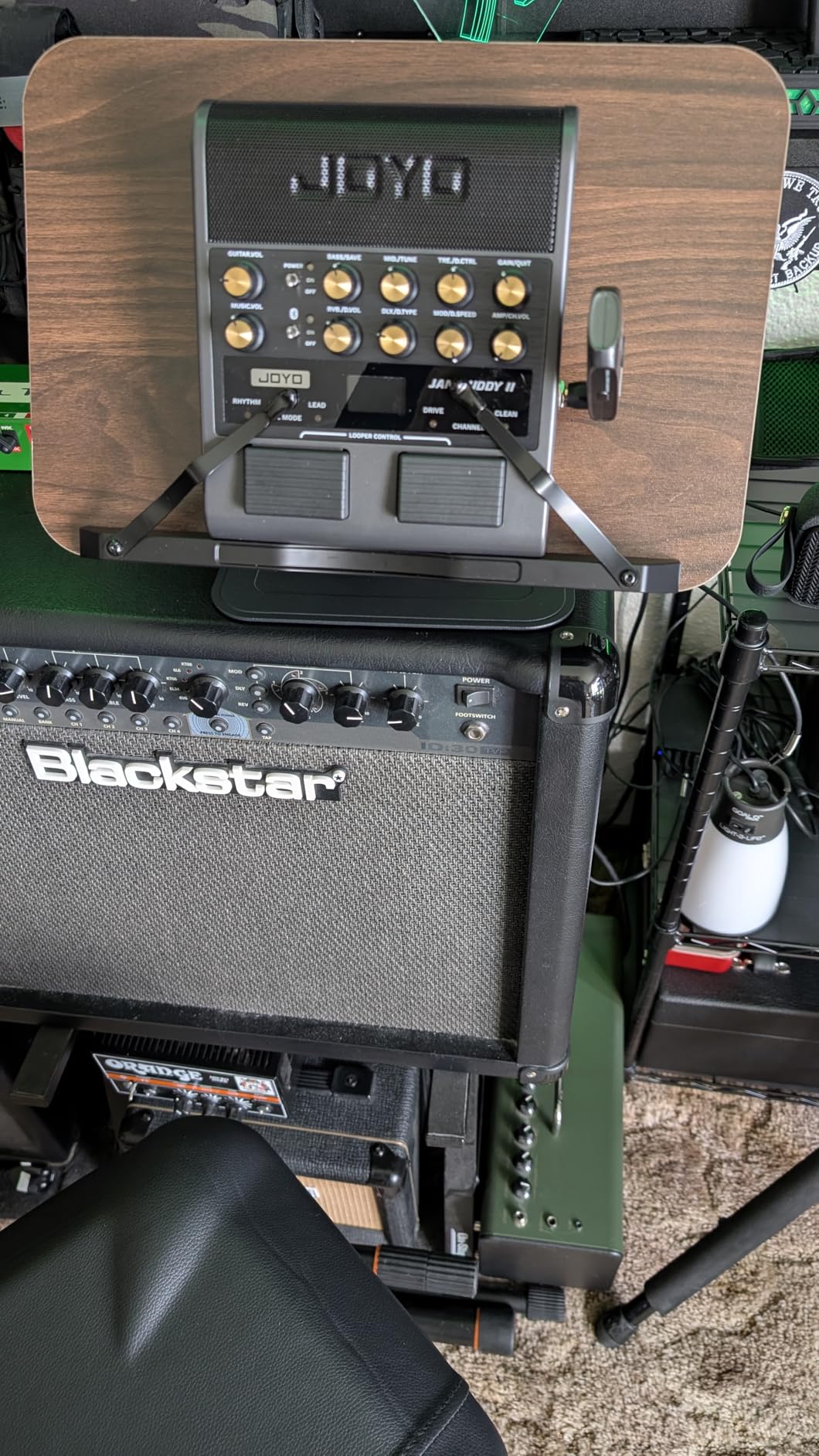JOYO 10W Portable Guitar Practice Amp & Multi-Effects Pedal Combo Amplifier with Footswitch, OTG Recording, Bluetooth, 14 Amp Models, 3-Band EQ, 36 Drum Patterns & Looper (JAM Buddy II, Orange) customer photo 2