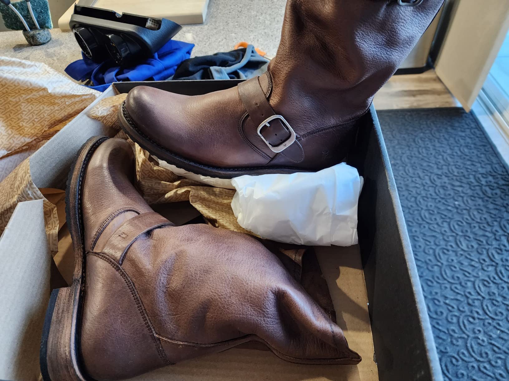 Frye Veronica Short Boots for Women Made from Full-Grain Leather with Antique Metal Hardware, Goodyear Welt Construction, and Rubber Lug Soles customer photo 2