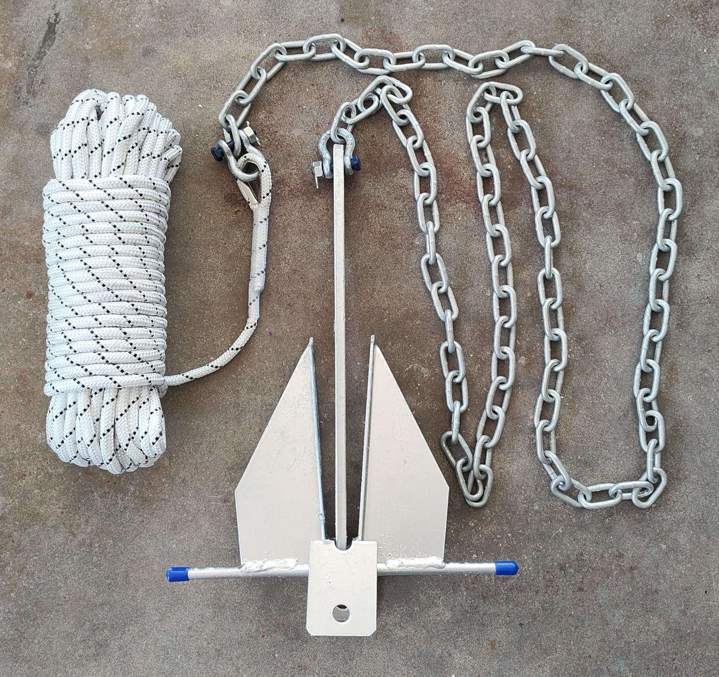 Heavy Duty Boat Anchor Kit, 5/8/10/13/18/25 lb Galvanized Danforth Anchor with Anchor Chain, Shackles and Boat Anchor Rope, Fluke Anchor Kit for Boats Pontoon, Deck, Fishing, and Sail customer photo 1
