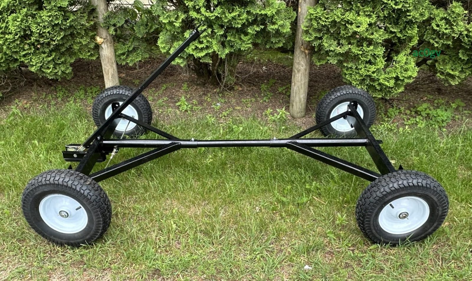 FARM-TUFF ATV Utility Wagon Chassis, 2200lb Capacity | Heavy-Duty Alloy Steel Platform Trailer Frame, Adjustable 49-78 Inch Length, Includes Pneumatic Tires & Hitch customer photo 1