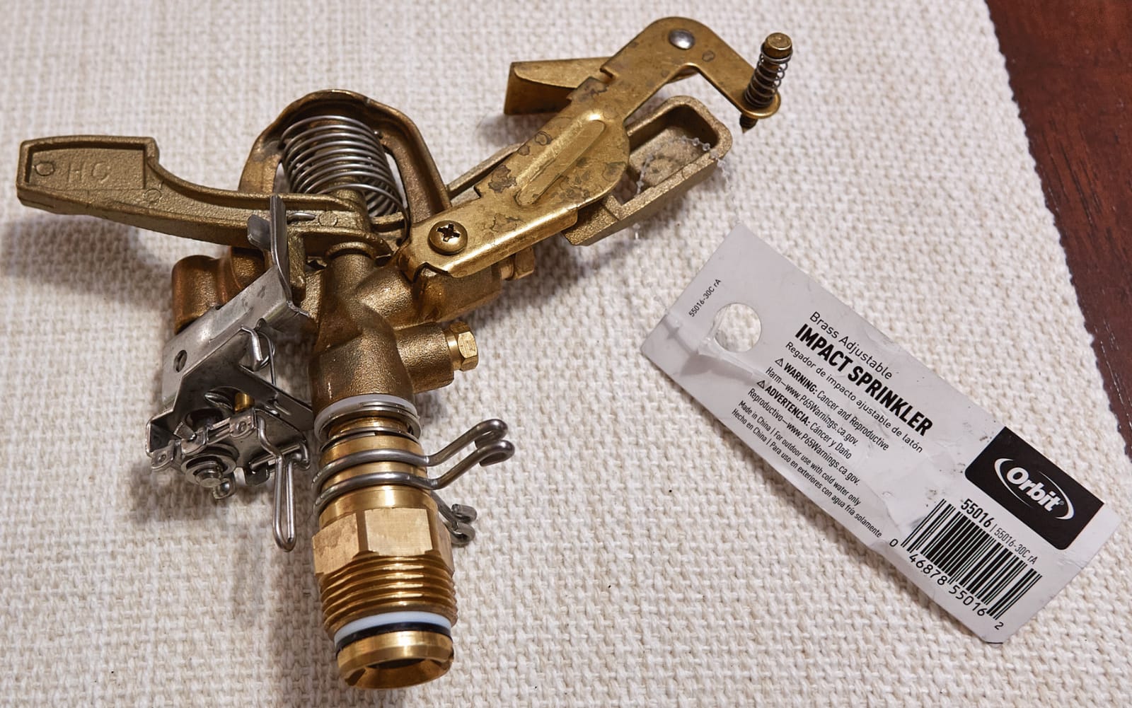 Orbit 55016 Brass Impact Sprinkler Head, Dual Nozzle, 3/4 in. MPT customer photo 2