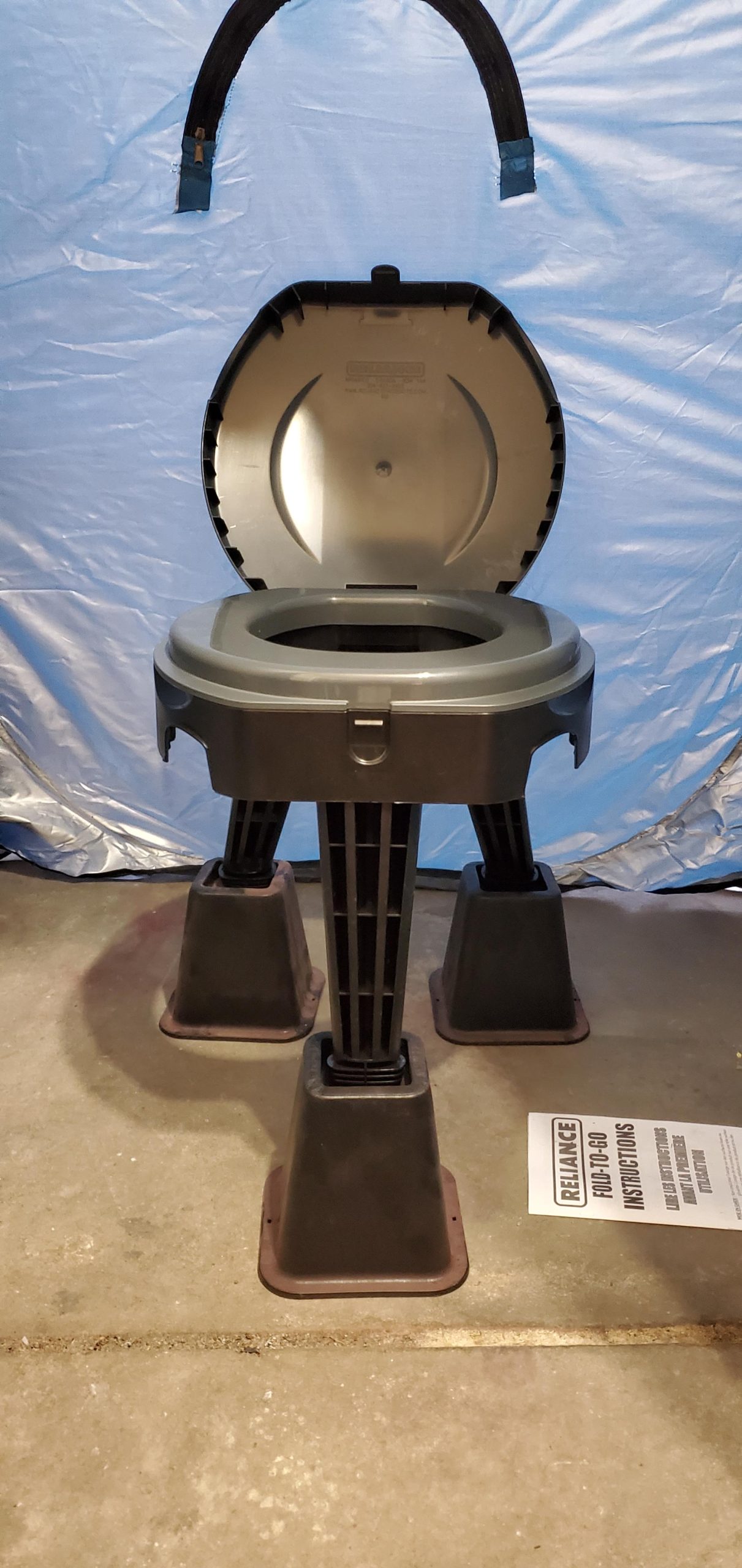 Reliance Products FOLD-to-GO Folding Portable Camping Toilet | 300 Pound Capacity | Compact & Lightweight customer photo 1