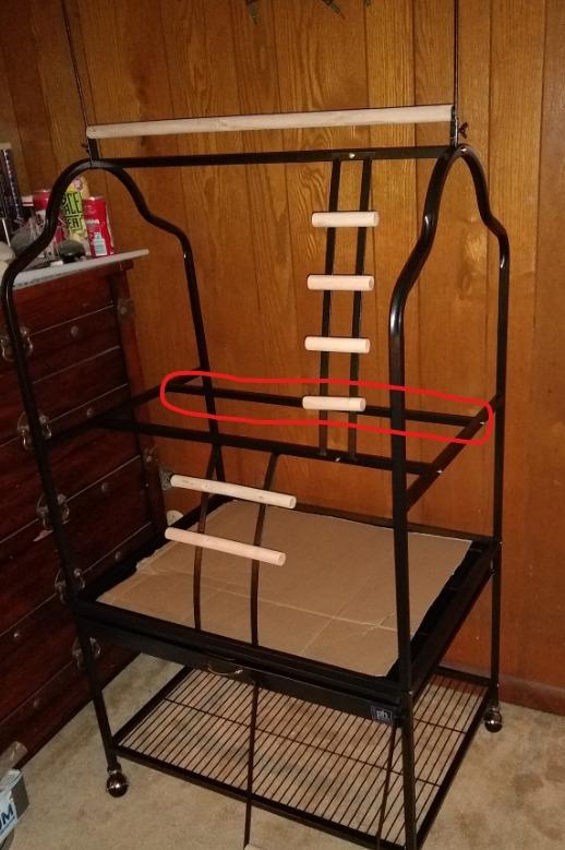 Prevue Pet Products Small Parrot Playstand with Wheels, Bird Stand Activity Play Center with Perches and Ladders, Indoor Outdoor Playground for Birds with Swing, Black Hammertone Finish customer photo 2