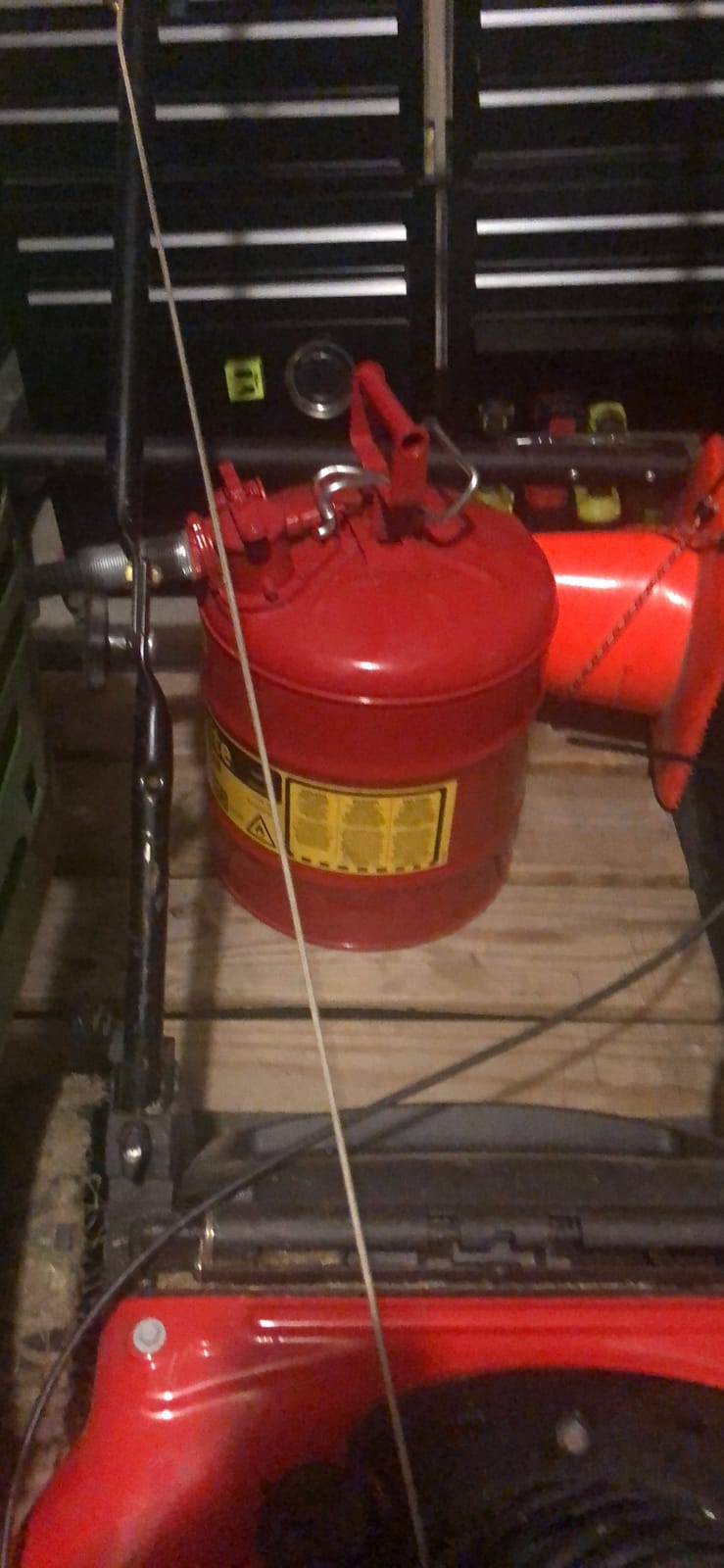 Justrite Type II Gasoline Safety Can, Red Galvanized Steel, FM Approved | Flammable Liquid Storage Can with Controlled Pouring, 5 Gallon Capacity, 1