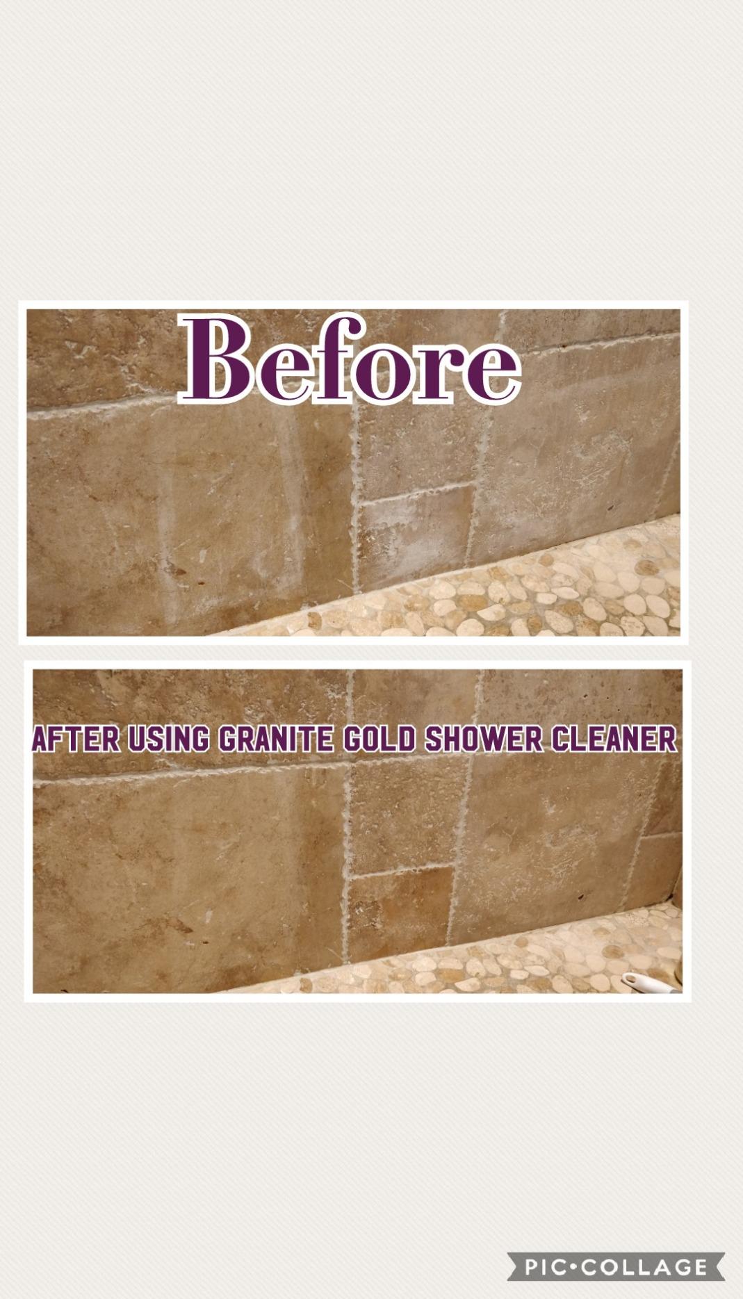 Granite Gold Shower Cleaner for Granite, Marble & Ceramic Tile, 24 oz | Removes Soap Scum and Hard Water Stains from Quartz and Stone Tub Surfaces - Made in the USA customer photo 2