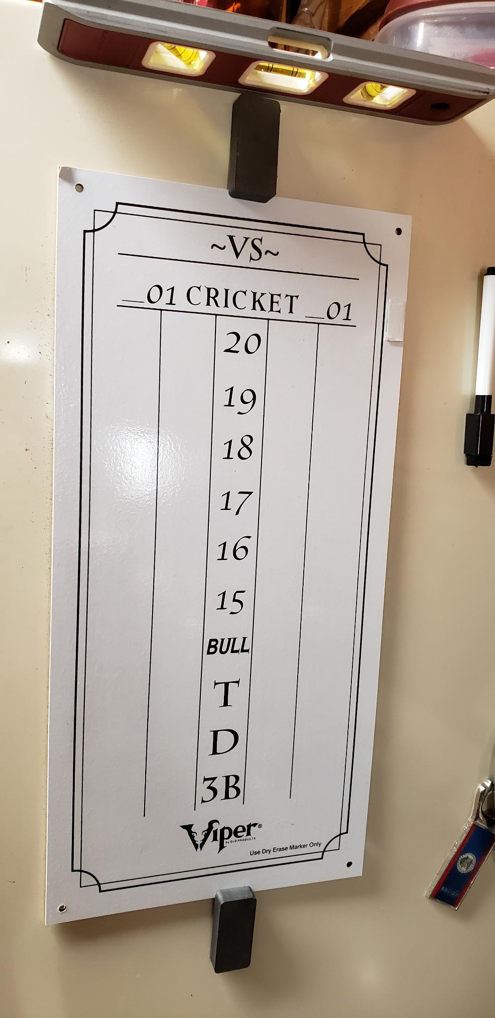 Viper Dry Erase Scoreboard, Cricket and 01 Dart Games, White customer photo 1