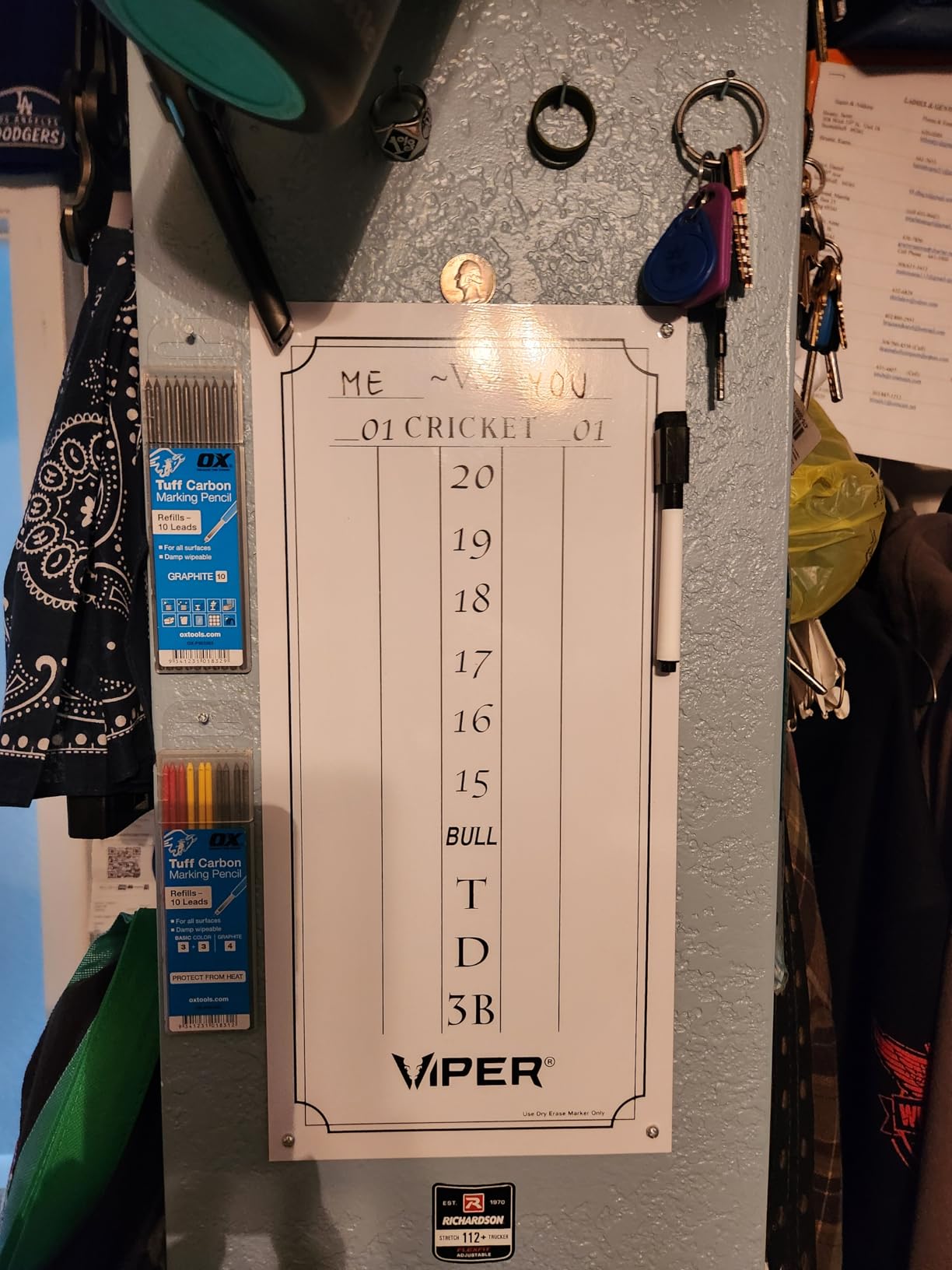 Viper Dry Erase Scoreboard, Cricket and 01 Dart Games, White customer photo 2
