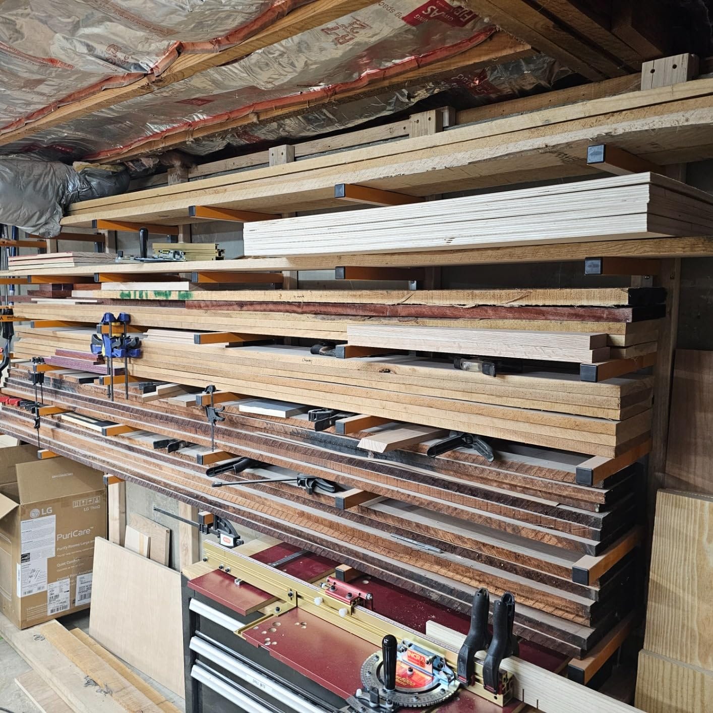 Bora Wood Organizer and Lumber Storage Rack with 6-Level Wall Storage Racks - Indoor and Outdoor Use, In Orange PBR-001 customer photo 2