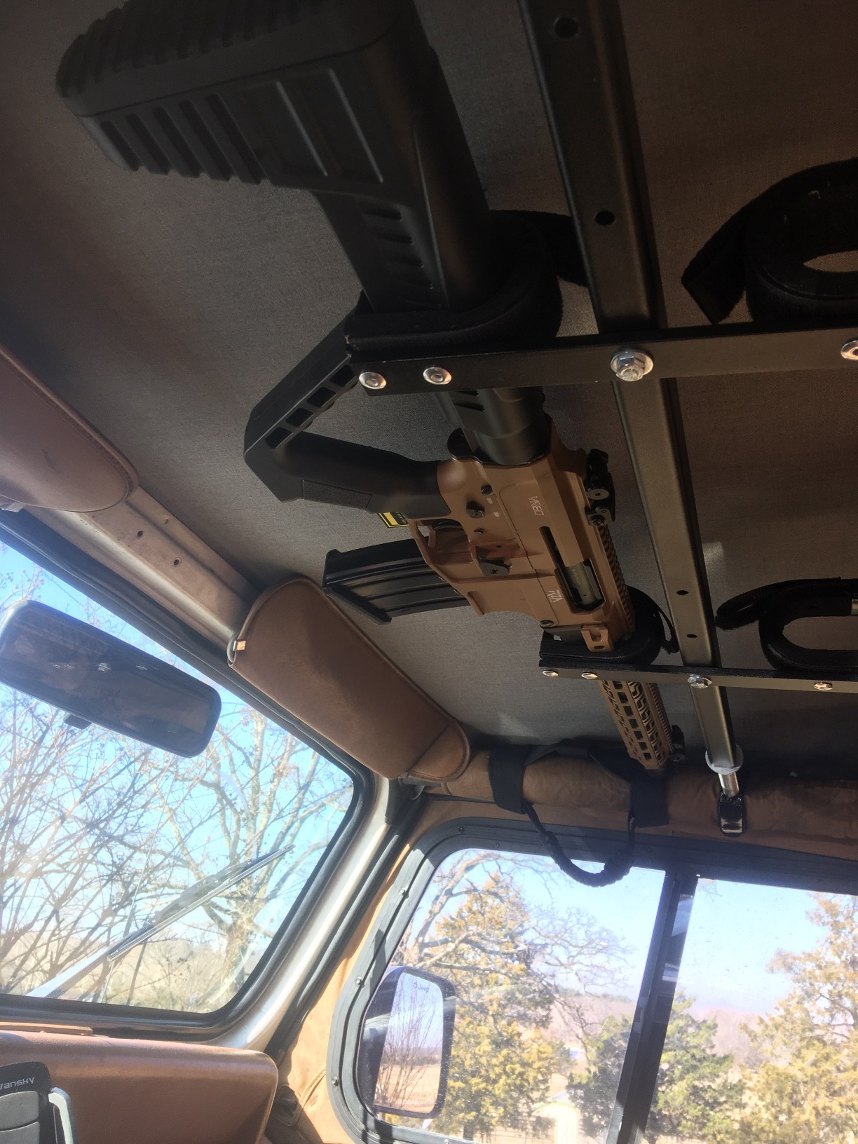 Quick-Draw Overhead Gun Rack - For UTVs With Roll Bar Depth of 28-35in - Black Powder-Coated Finish - 2 Gun Model, QD851-OGR customer photo 2