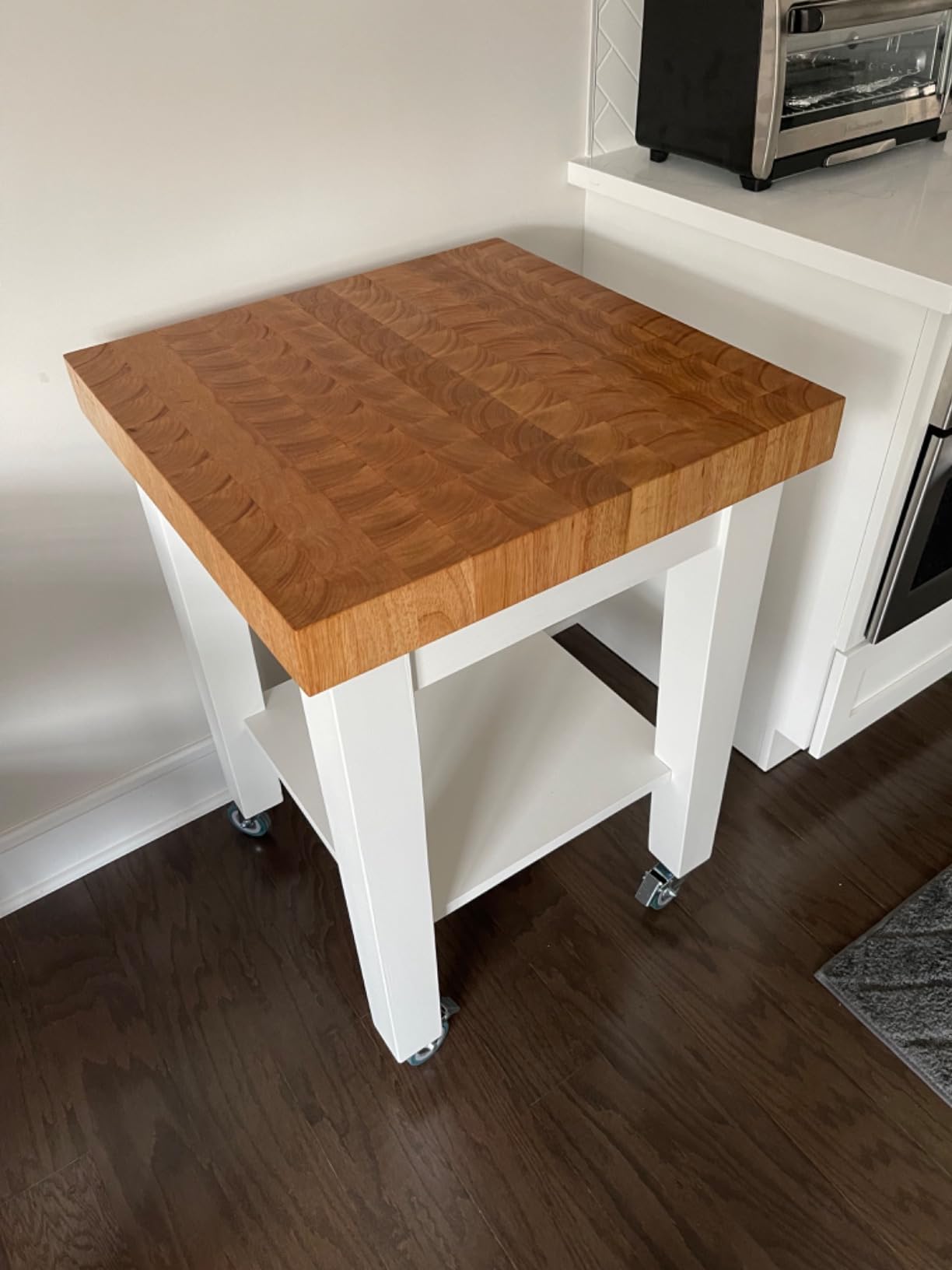 IC International Concepts Solid Wood Island Cart, Butcher Block, Unfinished customer photo 2