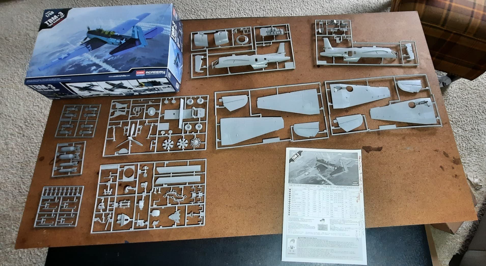 Academy TBM-3 'USS Bunker Hill' Airplane Model Building Kit, Navy customer photo 1