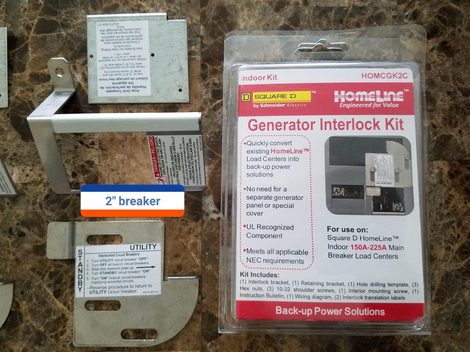 Square D QOCGK2C QO Cover Generator and QOM2 Frame Size Main Breaker Interlock Kit customer photo 2