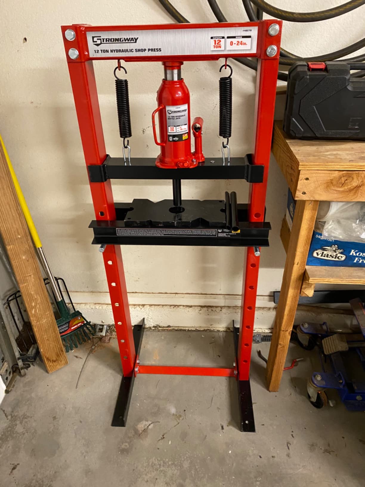 Strongway 12-Ton Hydraulic H-Frame Shop Press | Controlled pressing force, Automotive repair, Bearing service, Straightening/fabrication, Shop-ready construction customer photo 2