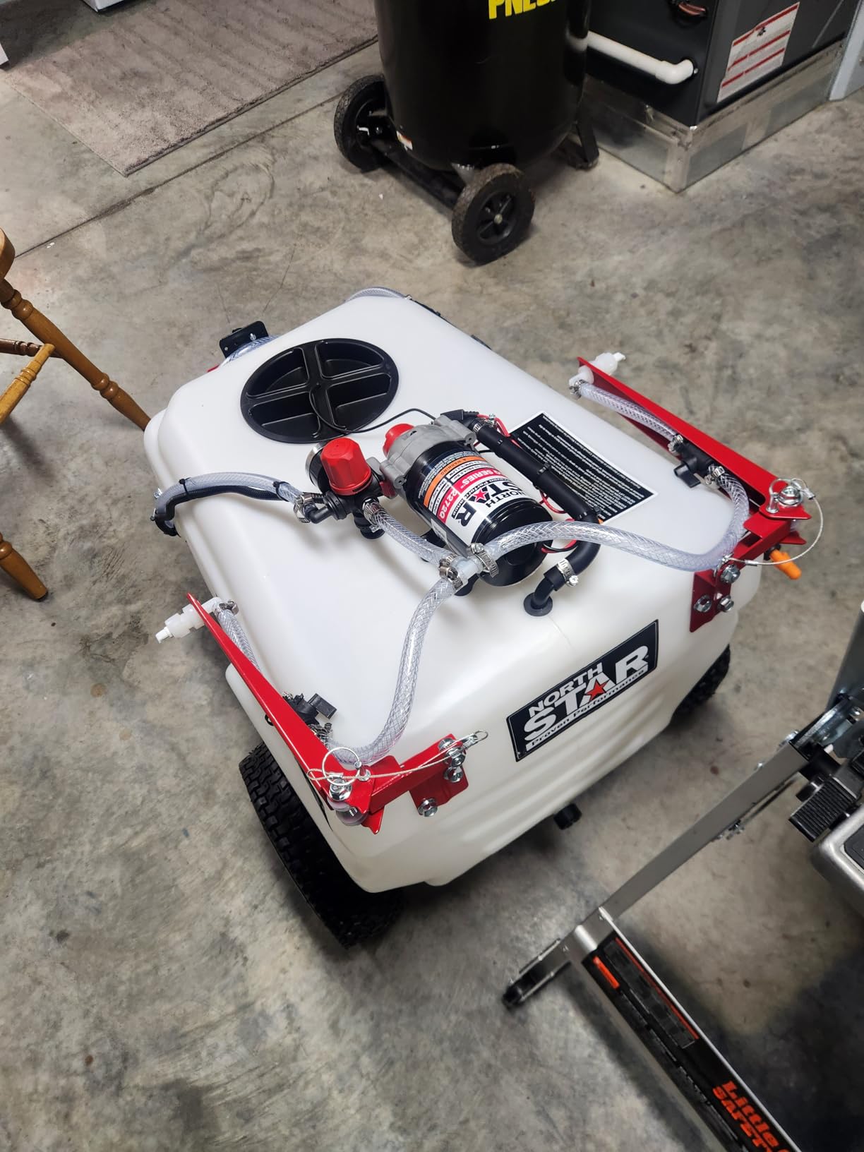NorthStar Tow-Behind Trailer Boom Broadcast and Spot Sprayer, 21-Gallon Tank, 2.2 GPM, 12V DC, 70 PSI, Spring-Loaded Breakaway Boom, NSQ Series On-Demand Pump, Model 282780 customer photo 1