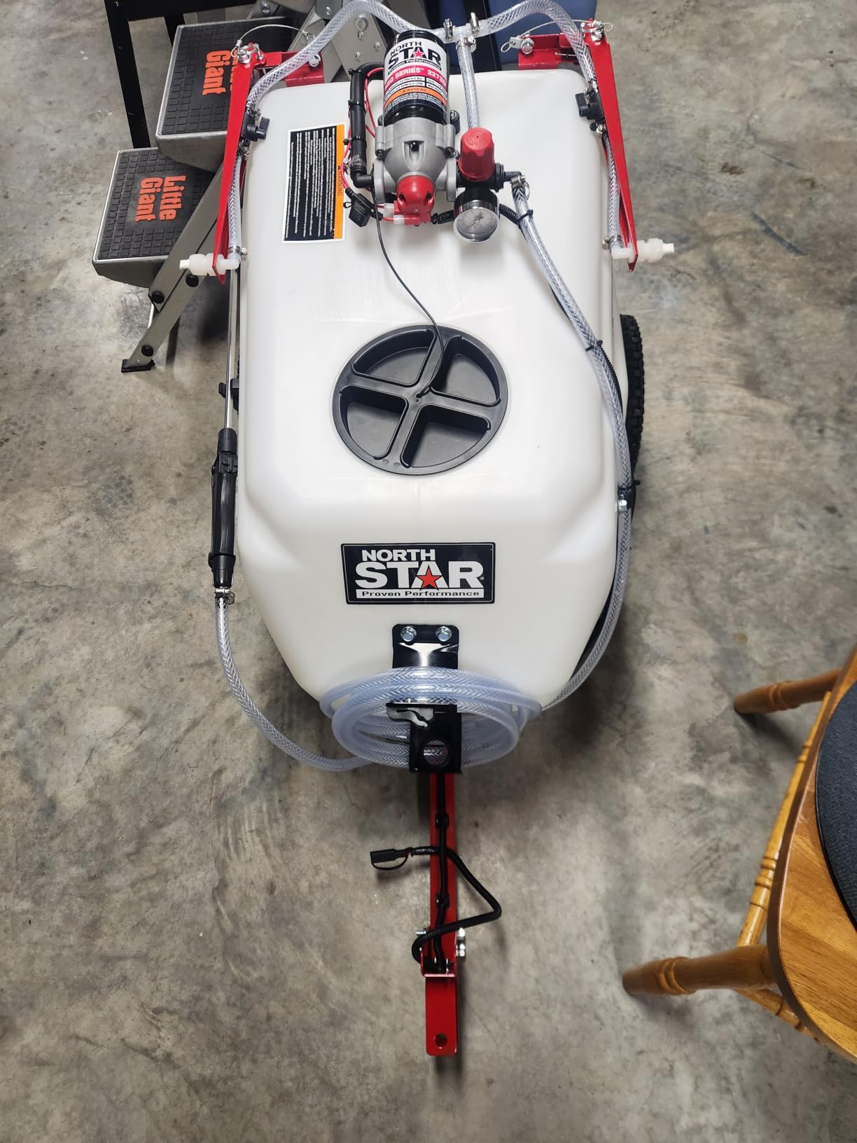 NorthStar Tow-Behind Trailer Boom Broadcast and Spot Sprayer, 21-Gallon Tank, 2.2 GPM, 12V DC, 70 PSI, Spring-Loaded Breakaway Boom, NSQ Series On-Demand Pump, Model 282780 customer photo 2