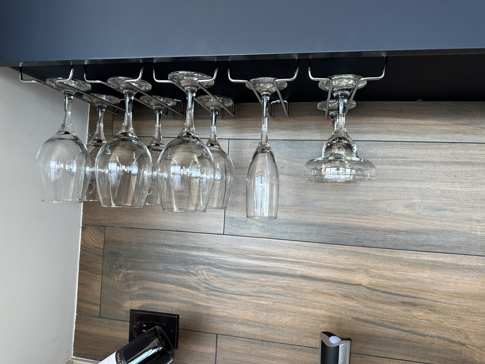 Deco Brothers 2PK Single Rail Wine Glass Stemware Rack Holder, Chrome customer photo 2