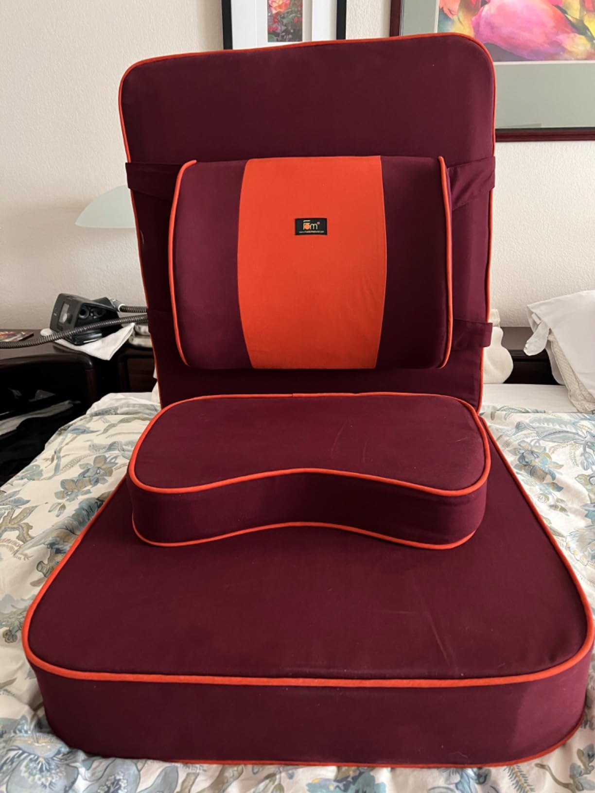 Friends Of Meditation Extra Large Meditation Chair | Floor Chair with Back Support | Yoga Chairs for Adults | Portable Folding Chair | Yoga Chair with Cushion & Meditation Block | Maroon | 24x22 in customer photo 2