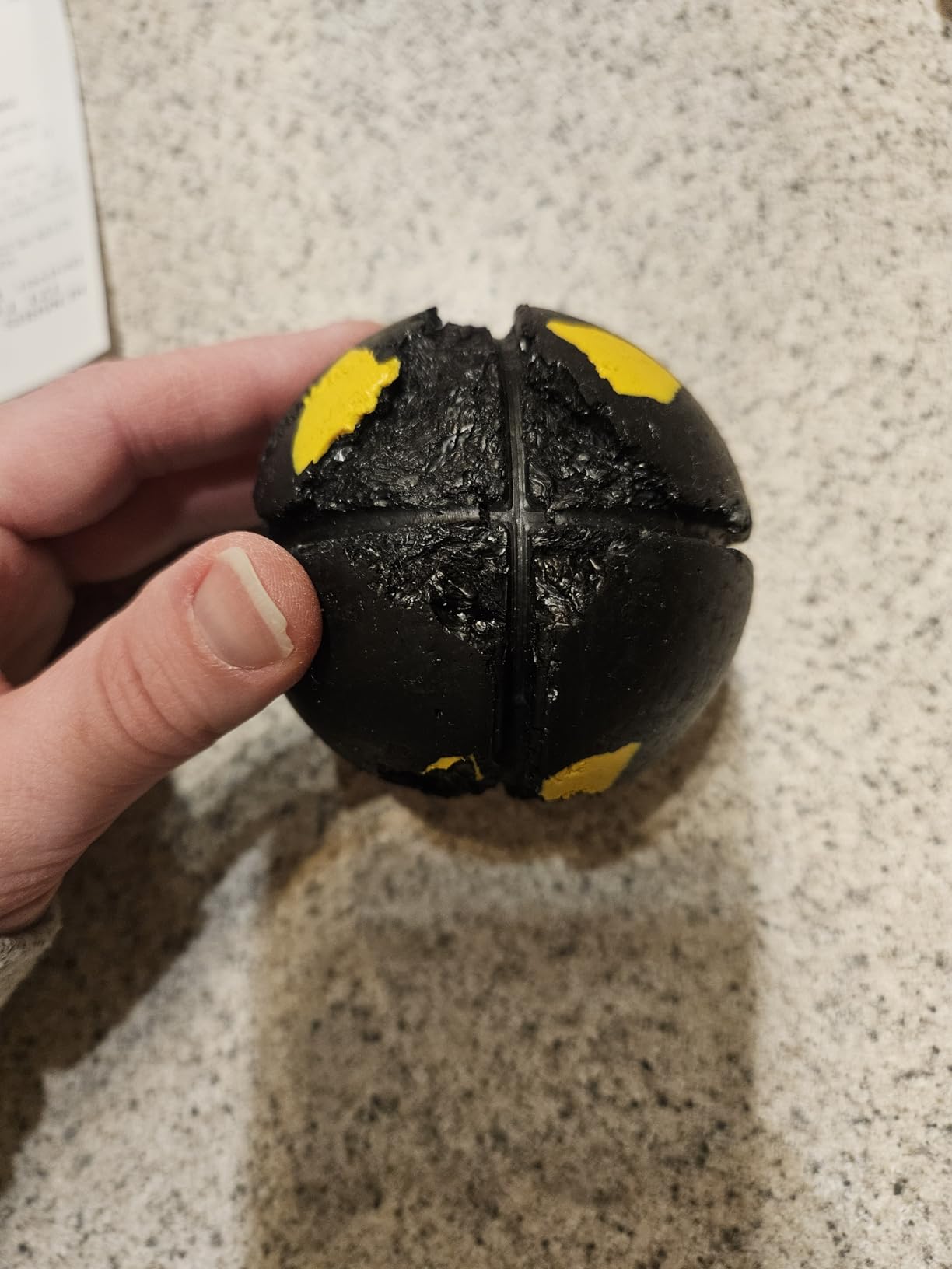 Goughnuts - Virtually Indestructible Ball - Guaranteed Dog Chew Toys for Aggressive Chewers Like Pit Bulls, German Shepherds, and Labs from 30-70 Pounds - Toughest and Durable Natural Rubber - Pro 50 customer photo 1