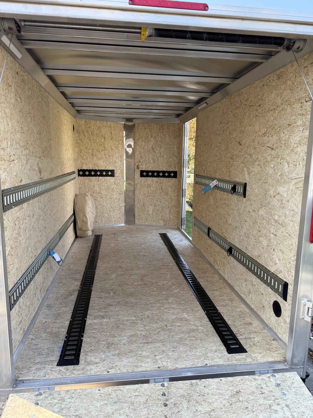 DC Cargo Mall E Track Tie Down Rail Kit 8' (4 Pack) for Garages, Vans, Trailers, Motorcycle Tie Downs, ATV Mountings - Powder-Coat Black - Secure Cargo & Heavy Loads Up to 2,000 lbs customer photo 1