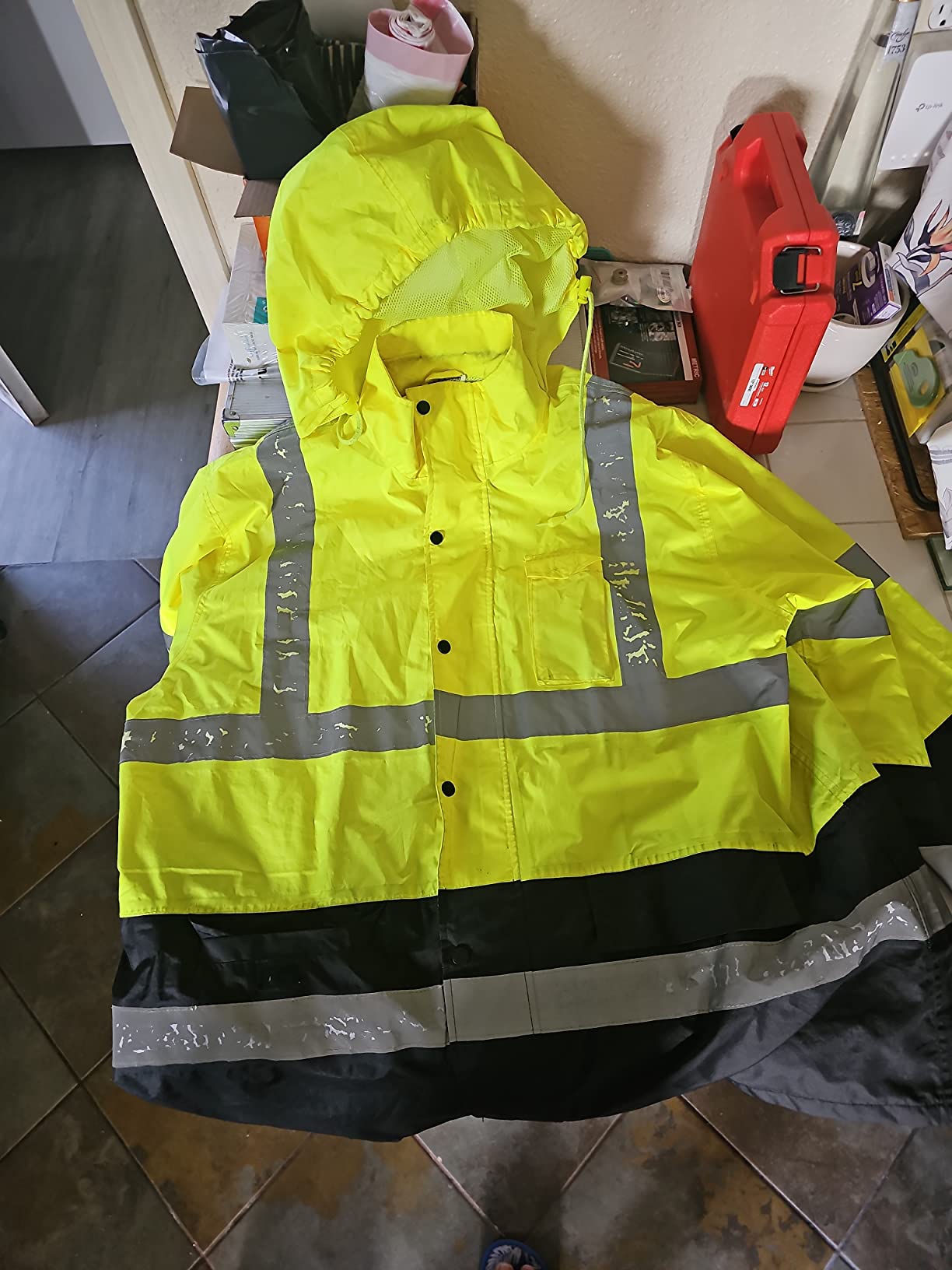 JORESTECH Hi-Visibility Waterproof Rain Jacket, ANSI/ISEA 107-2015 Class 3 Type R customer photo 2
