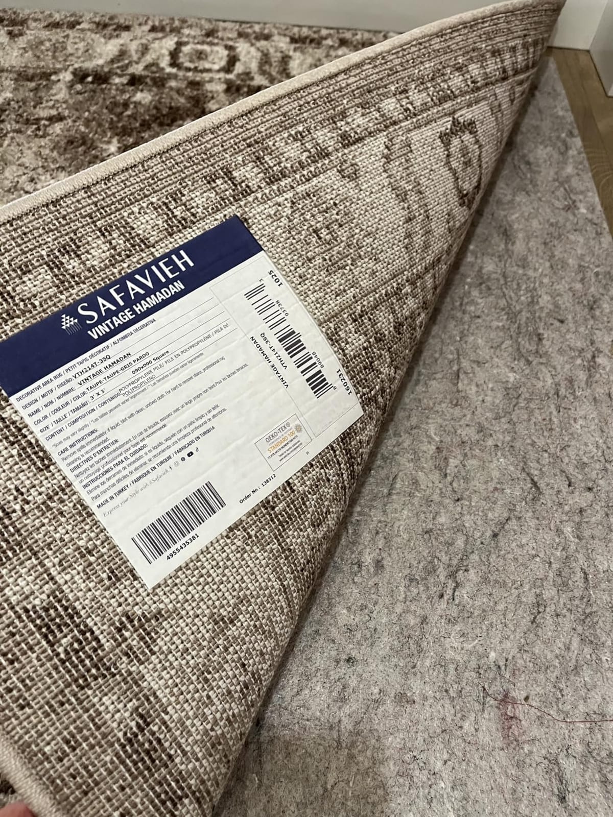 SAFAVIEH Area Rug 9x12 - Vintage Hamadan Collection - Large - Taupe, Traditional Persian Design, Non-Shedding & Easy to Clean, Ideal for Living Room, Bedroom, Dining Space (VTH214T) customer photo 2