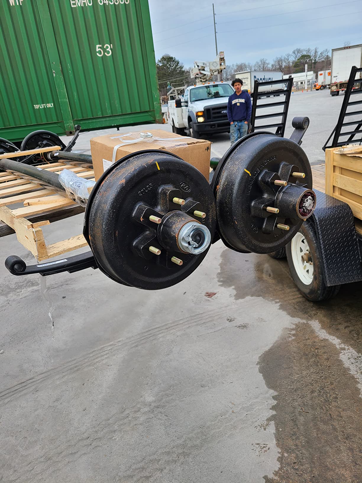 5,200 lb Tandem Trailer Axle Kit - Electric Brake Axles - Full Suspension Running Gear Kit customer photo 2