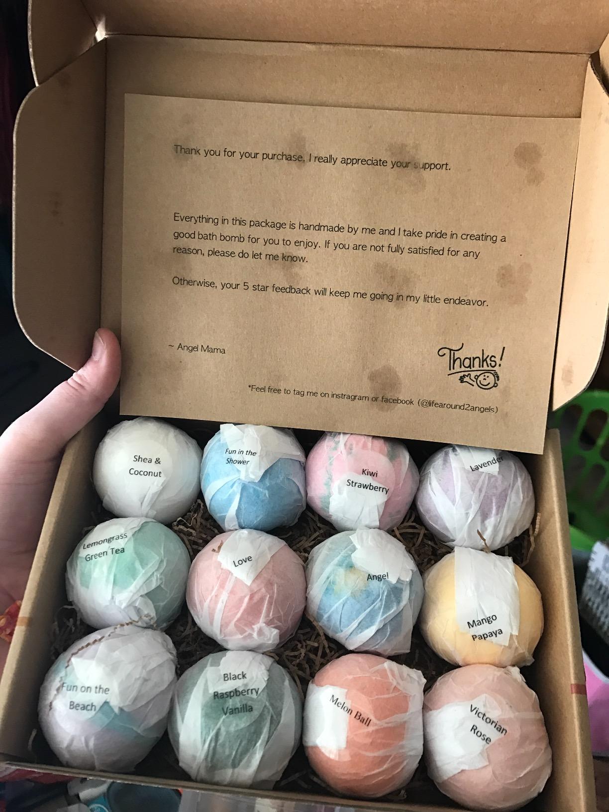 LifeAround2Angels Bath Bombs Gift Set 12 USA made Fizzies, Shea & Coco Butter Dry Skin Moisturize, Perfect for Bubble Spa Bath. Handmade Birthday Mothers day Gifts idea For Her/Him, wife, girlfriend customer photo 1