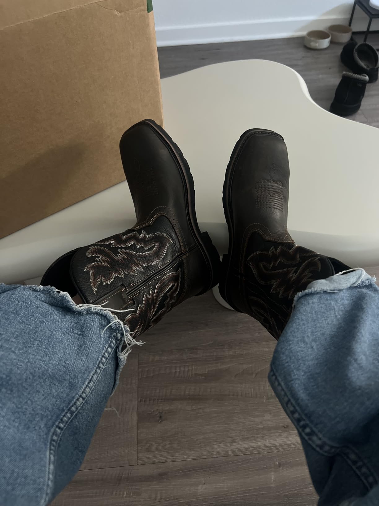 WOLVERINE Men's Rancher Waterproof Steeltoe Square Toe 10in Wellington Work Boot customer photo 2