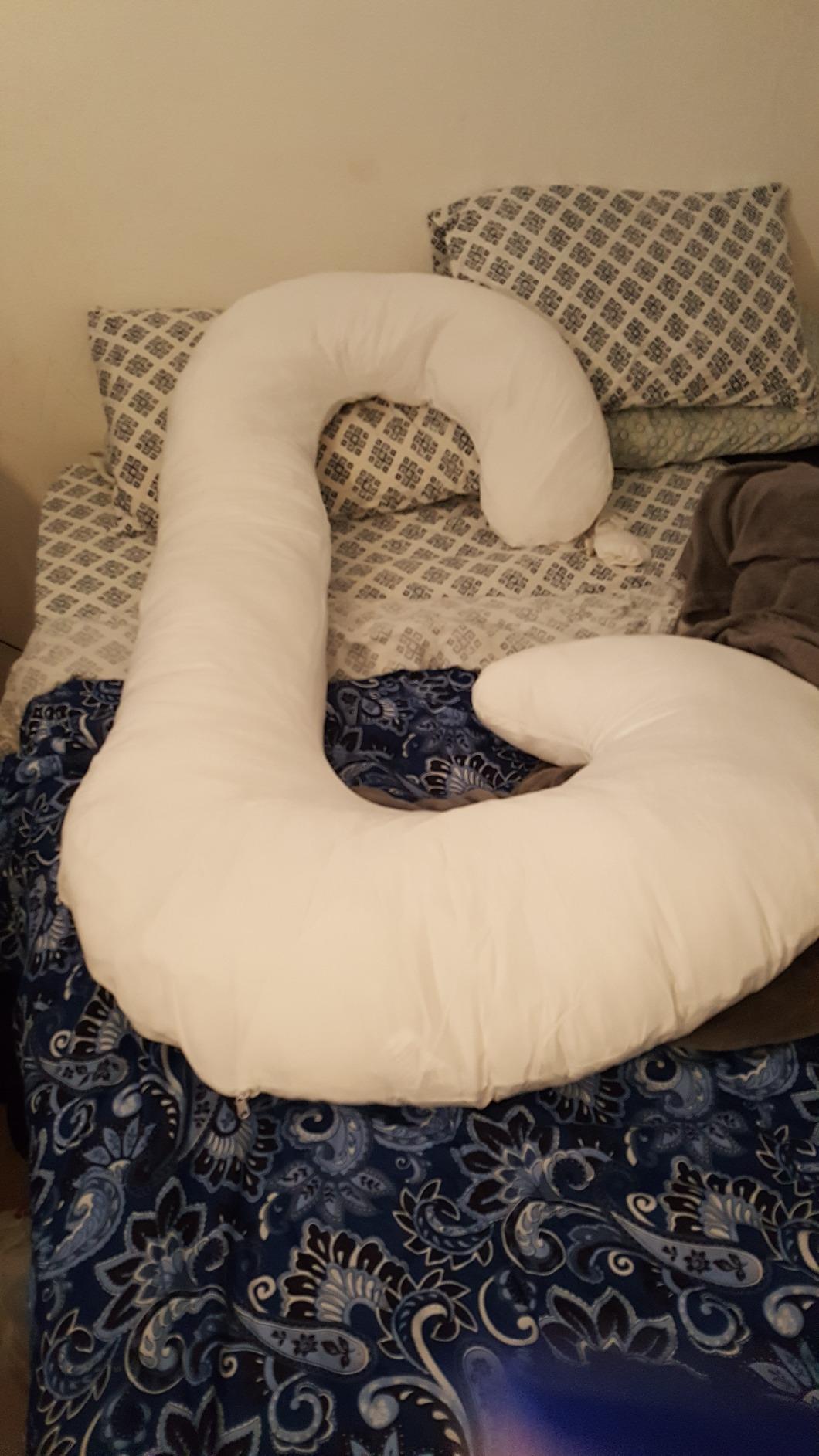Restorology, Pregnancy Pillow - 60 Inch, C-Shaped Maternity Pillows for Sleeping - Full Body Pillow for Pregnant Women - Reduces Hip, Back Pain for Side & Stomach Sleepers - Washable Cover customer photo 1