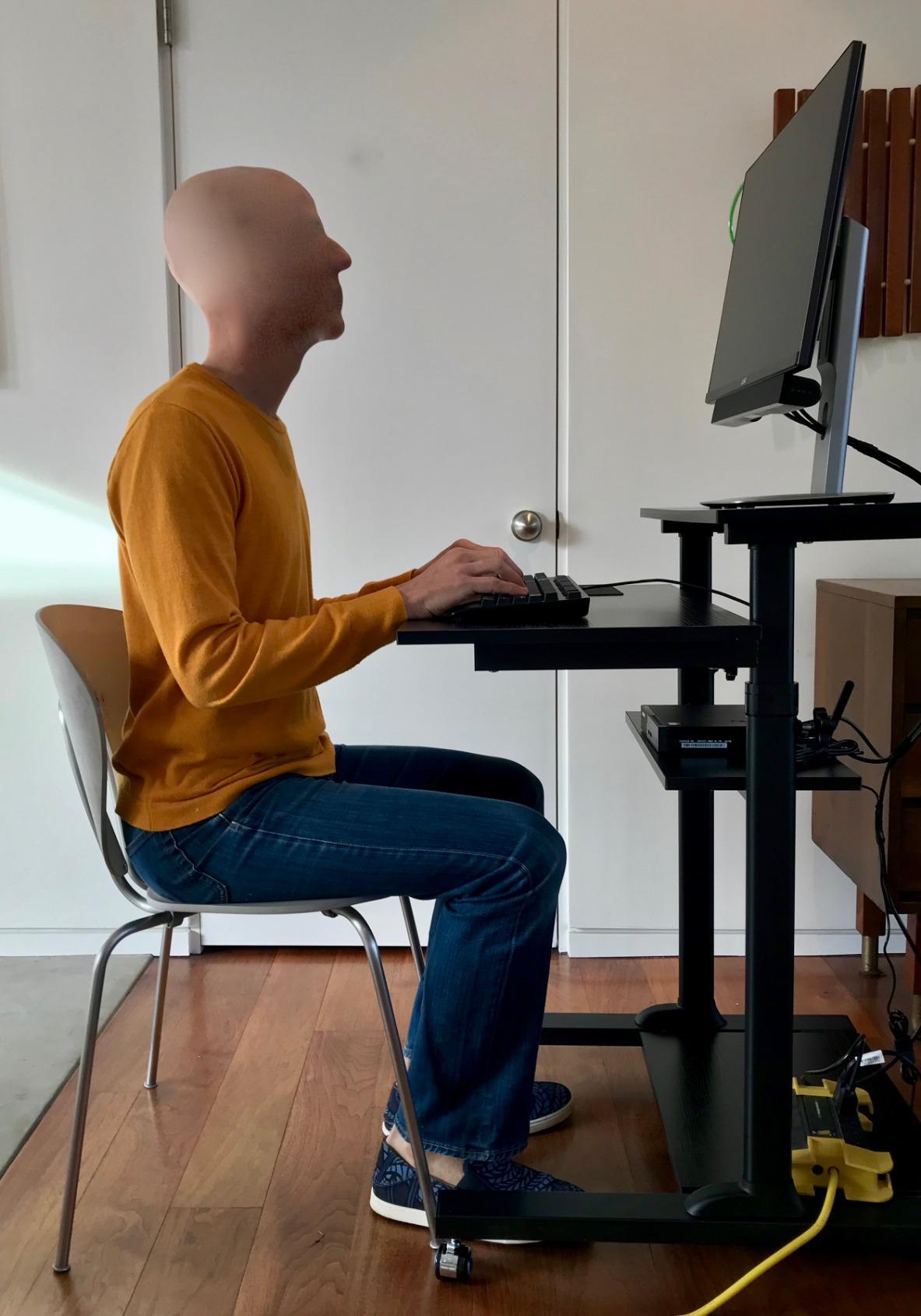 Mount-It! Black Rolling Standing Desk, Adjustable Height up to 54.7