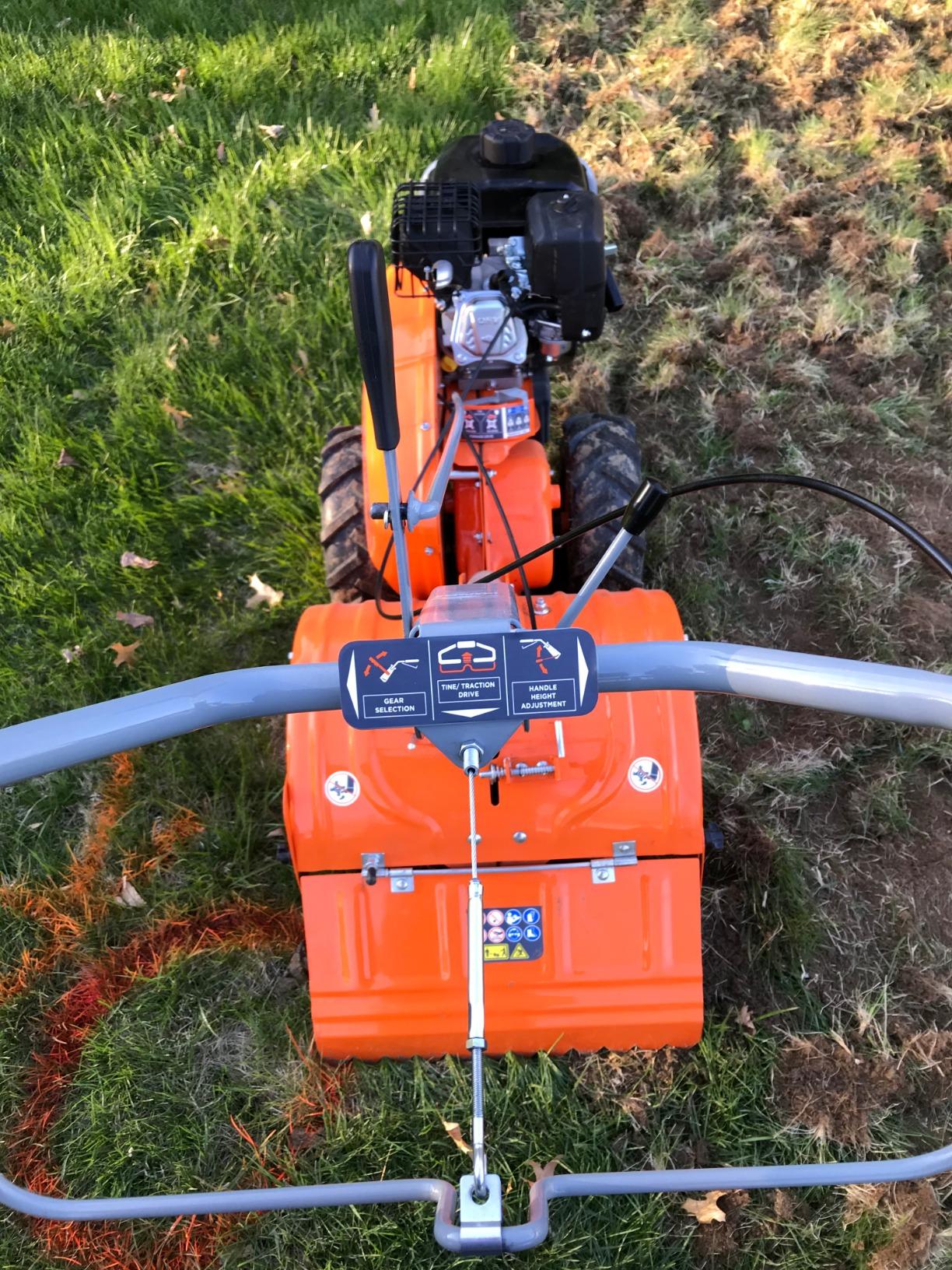 YARDMAX 18 in. 212 cc Gas OHV Engine Rear Tine Tiller with Dual Rotating Tilling customer photo 1