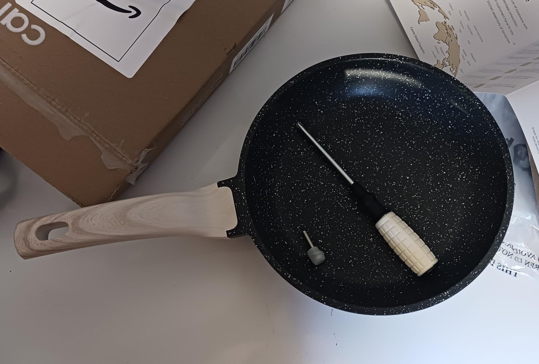 CAROTE Nonstick Frying Pan, 8 Inch Classic Granite Skillet, Kitchen Healthy Non Toxic Stone Cookware, All-Stovetop Compatible, Cool Handle, Easy to Clean, PFOA Free customer photo 1