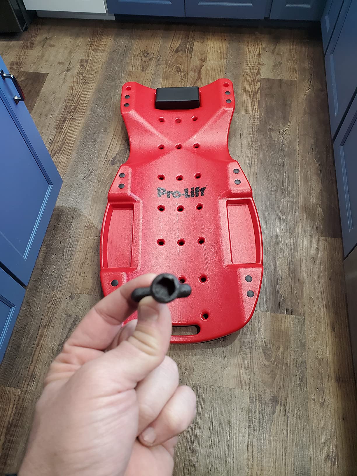 Pro-LifT C-6048 Mechanic Plastic Creeper 48 Inch - Blow Molded Ergonomic HDPE Body with Padded Headrest & Dual Tool Trays - 440 Lbs Capacity Red customer photo 1