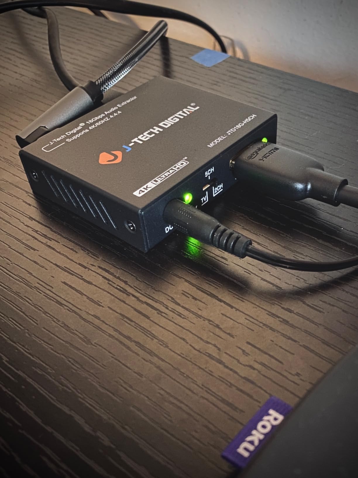 J-Tech Digital 4K 60Hz HDMI Audio Extractor Converter with SPDIF + 3.5MM Output, Supports HDMI 2.0, HDCP 2.2, Dolby Digital/DTS Passthrough, HDR10, CEC [JTD18G-H5CH] customer photo 2
